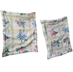 Springs Pillow Shams Floral Yelloe Plaid